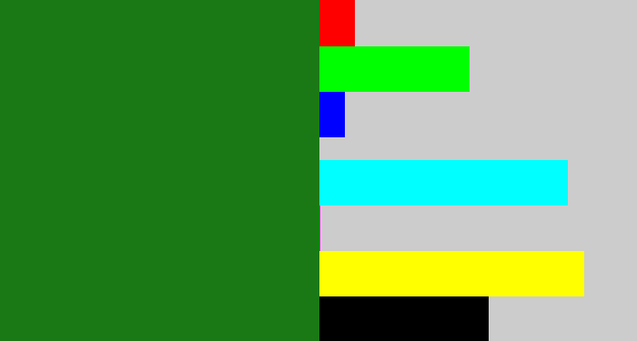 Hex color #1b7915 - tree green