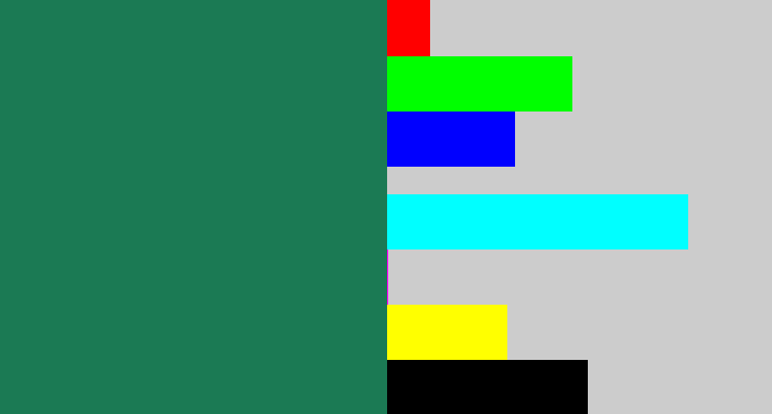 Hex color #1b7a54 - dark sea green