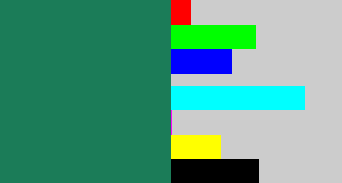 Hex color #1b7c58 - dark sea green