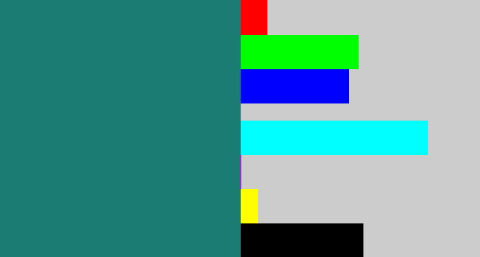 Hex color #1b7c73 - blue green