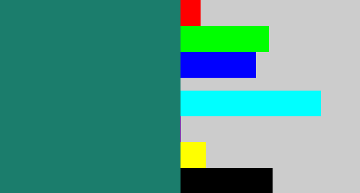 Hex color #1b7d6c - blue green