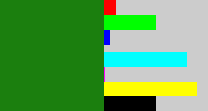Hex color #1b7f0e - tree green
