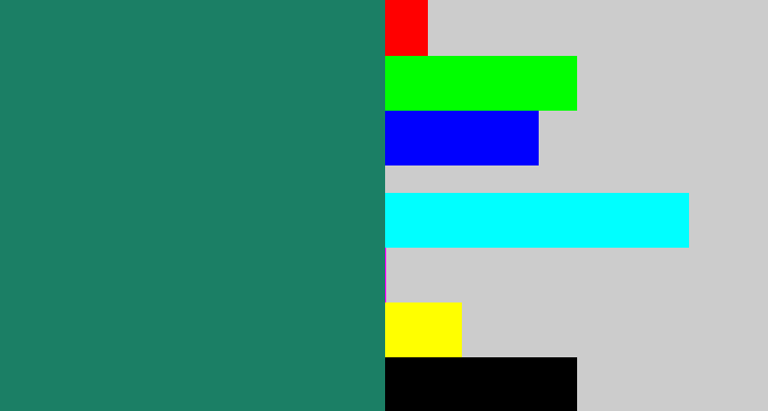 Hex color #1b7f65 - blue green
