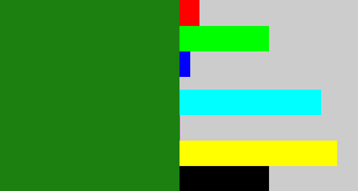 Hex color #1b800f - tree green