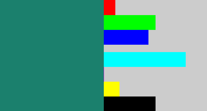 Hex color #1b806d - blue green