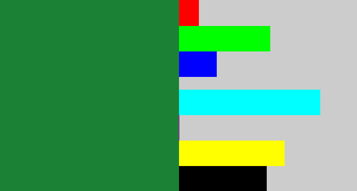 Hex color #1b8135 - darkish green
