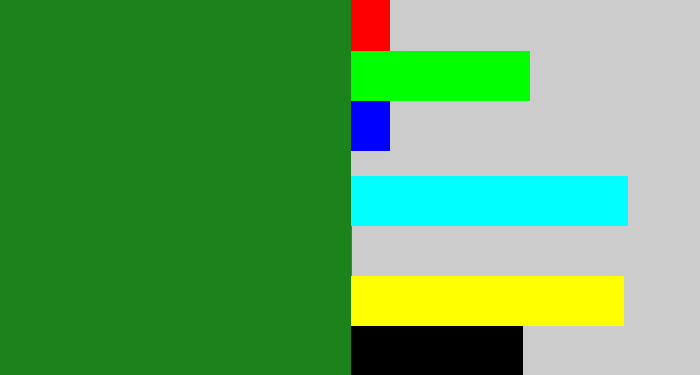 Hex color #1b821c - tree green