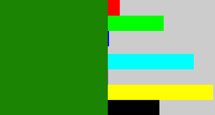 Hex color #1b8402 - true green