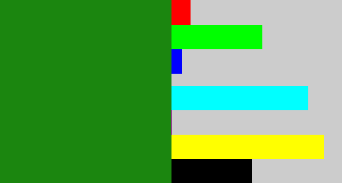 Hex color #1b860f - tree green