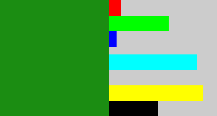 Hex color #1b8d12 - tree green