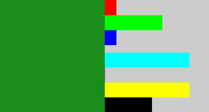 Hex color #1b8d1b - tree green
