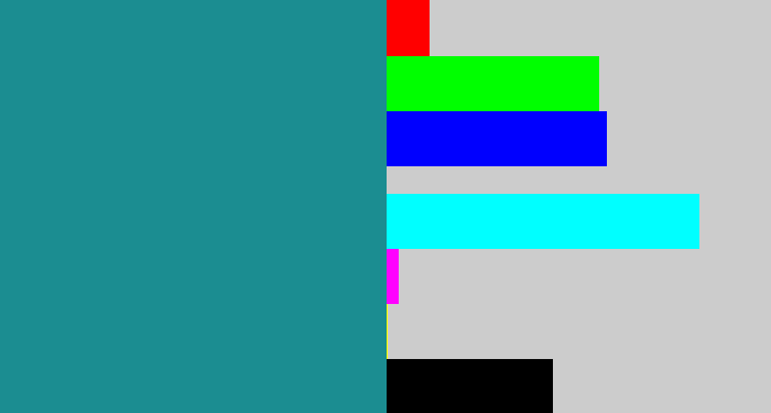 Hex color #1b8d91 - blue/green