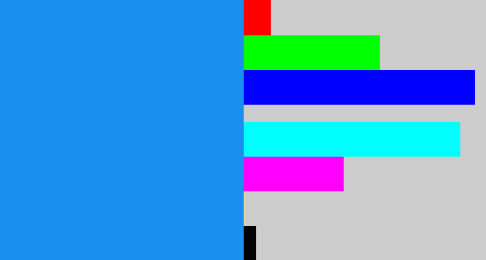Hex color #1b8ef1 - azure