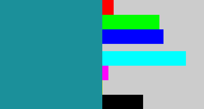 Hex color #1b909a - blue/green