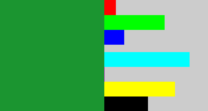 Hex color #1b9530 - irish green