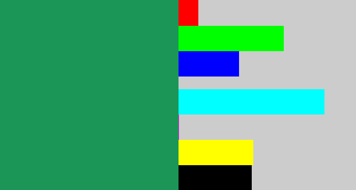 Hex color #1b9657 - viridian