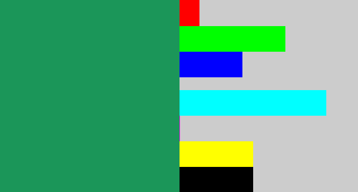 Hex color #1b9659 - viridian