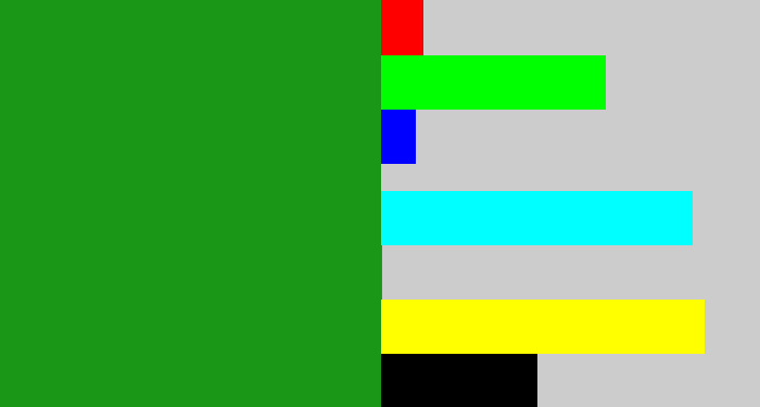Hex color #1b9717 - green