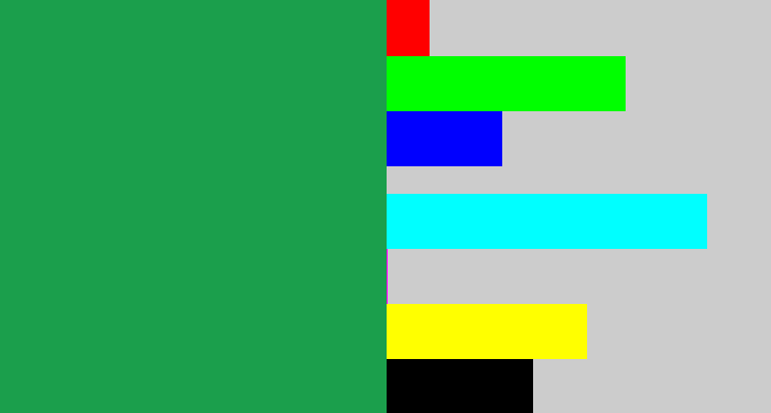 Hex color #1b9f4c - emerald