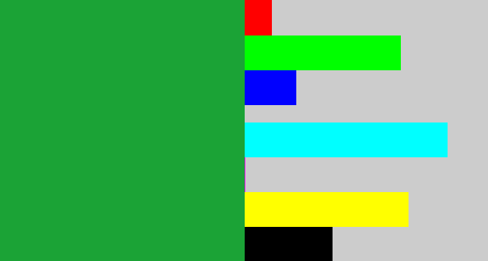 Hex color #1ba336 - kelly green