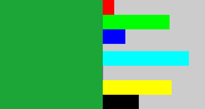 Hex color #1ba637 - kelly green