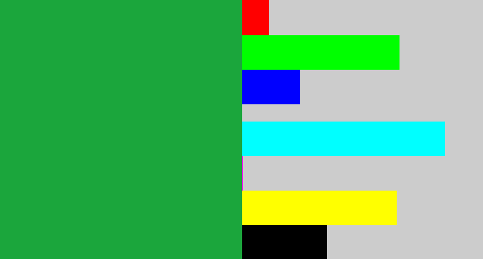 Hex color #1ba63c - kelly green