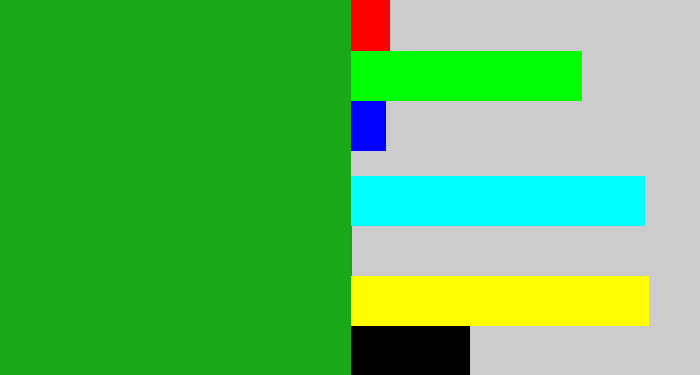 Hex color #1ba919 - green