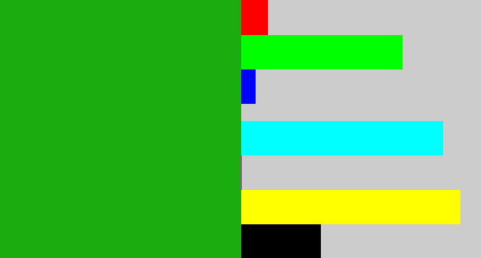 Hex color #1bac10 - green