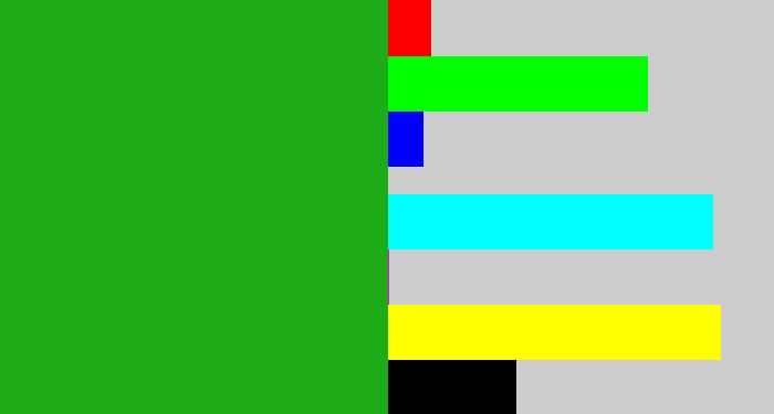 Hex color #1bac18 - green