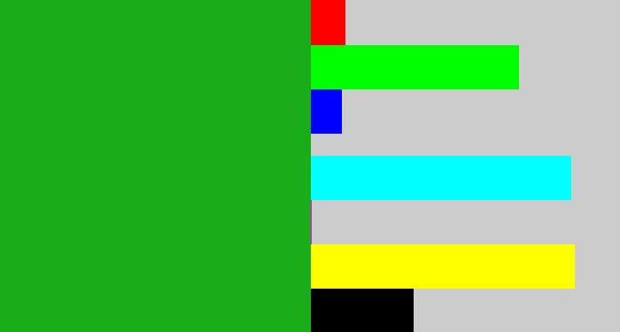 Hex color #1bac1a - green