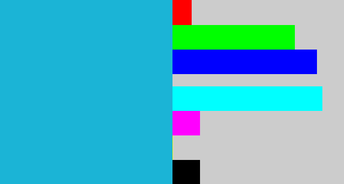 Hex color #1bb4d6 - turquoise blue