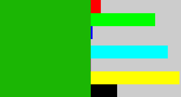 Hex color #1bb604 - green