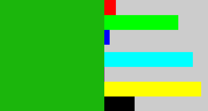 Hex color #1bb60c - green