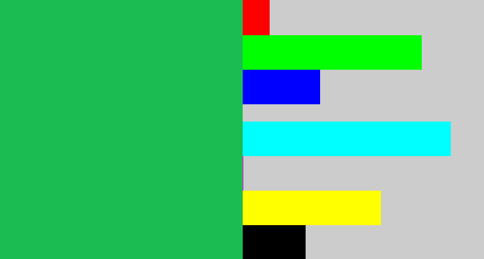 Hex color #1bbd52 - shamrock green