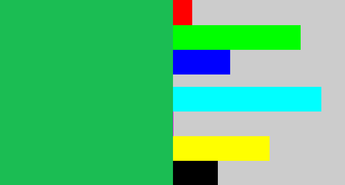 Hex color #1bbd53 - shamrock green