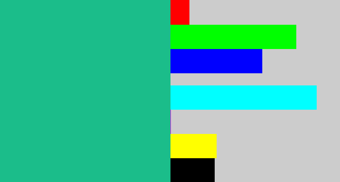 Hex color #1bbd8a - greenblue