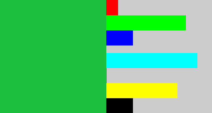 Hex color #1bc040 - shamrock green