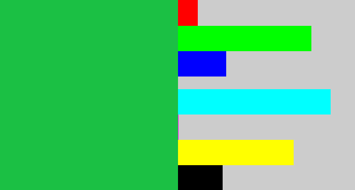 Hex color #1bc044 - shamrock green