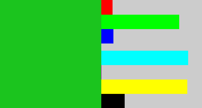Hex color #1bc41e - green