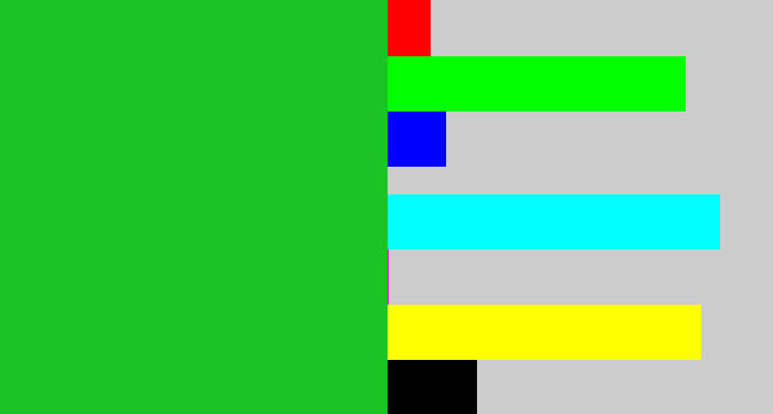 Hex color #1bc425 - green