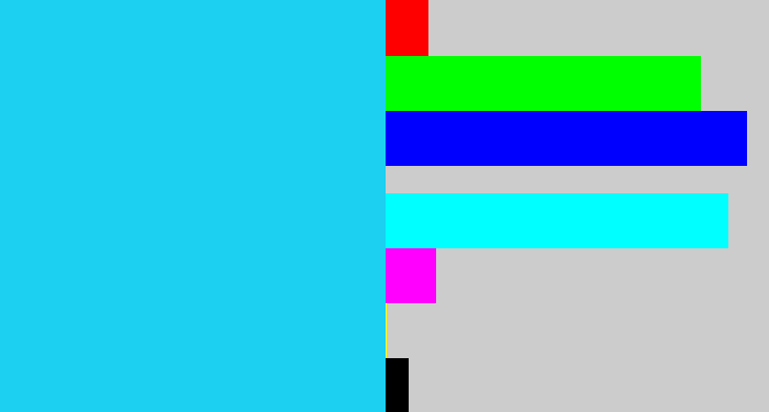Hex color #1bd0f0 - aqua blue