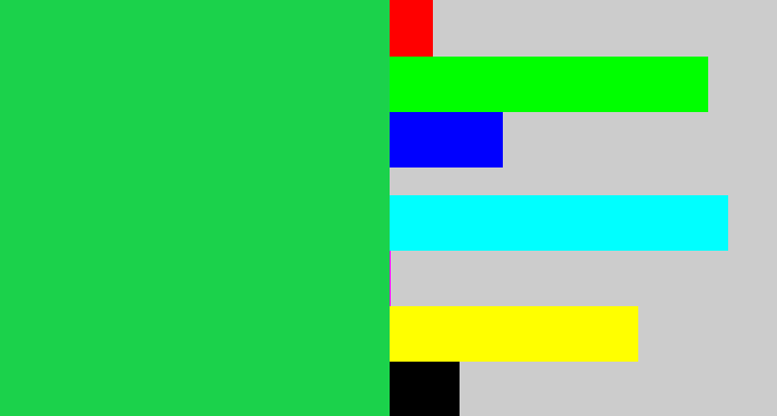 Hex color #1bd24b - shamrock green