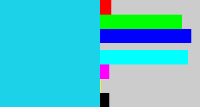 Hex color #1bd2e8 - aqua blue