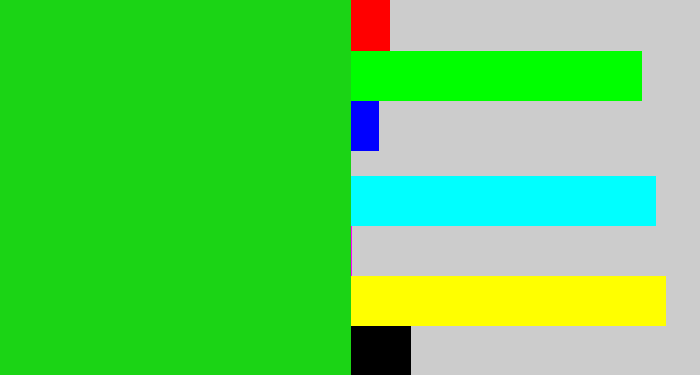 Hex color #1bd415 - vibrant green