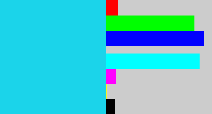 Hex color #1bd4ea - aqua blue