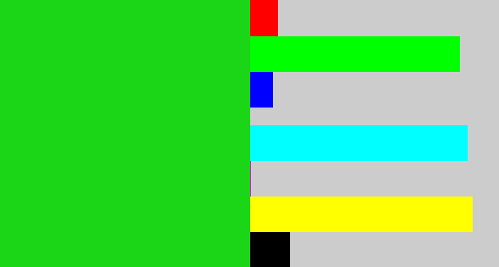 Hex color #1bd517 - vibrant green