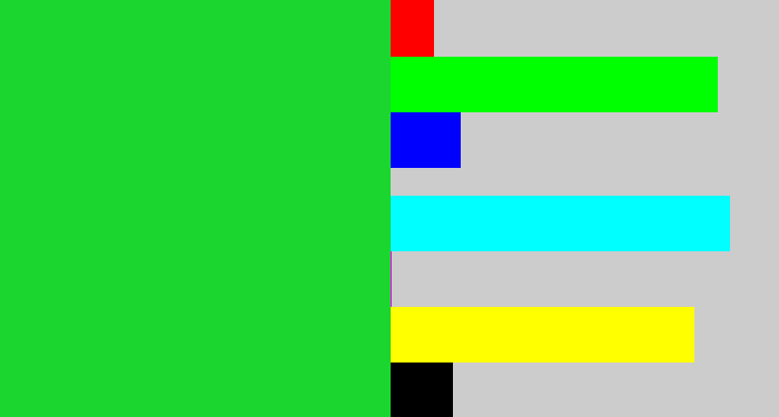 Hex color #1bd62f - hot green