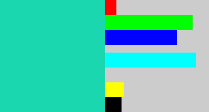 Hex color #1bd7b0 - aquamarine