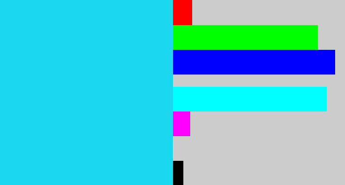 Hex color #1bd7f0 - aqua blue