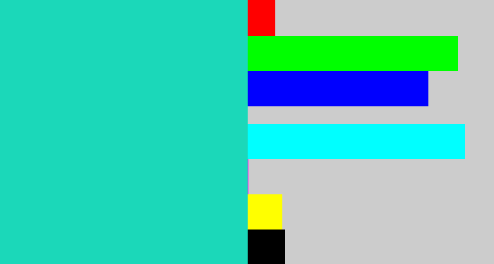 Hex color #1bd8b9 - aquamarine